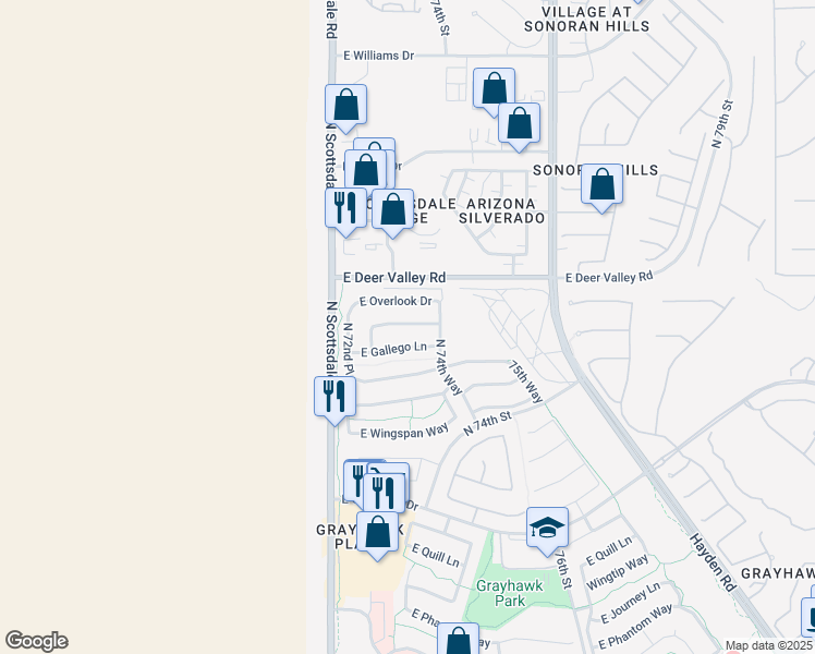 map of restaurants, bars, coffee shops, grocery stores, and more near 7329 E Fledgling Dr in Scottsdale
