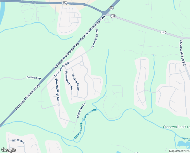 map of restaurants, bars, coffee shops, grocery stores, and more near 411 Darkwater Court Southwest in Atlanta