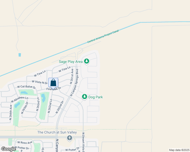 map of restaurants, bars, coffee shops, grocery stores, and more near 25924 West Via del Sol Drive in Buckeye