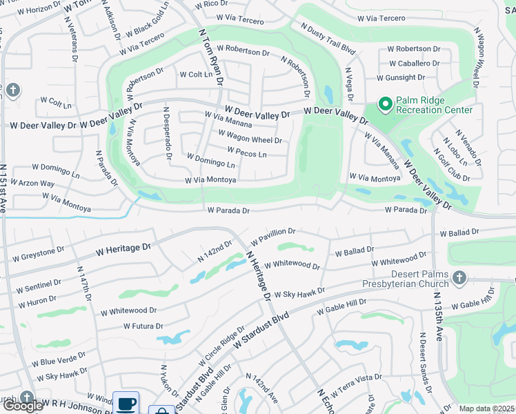 map of restaurants, bars, coffee shops, grocery stores, and more near 14114 West Parada Drive in Sun City West
