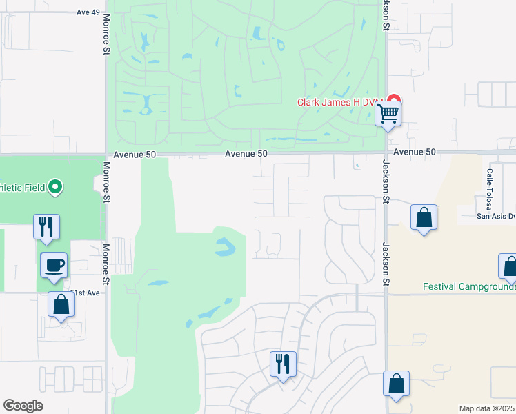 map of restaurants, bars, coffee shops, grocery stores, and more near 82625 Morera Court in Indio