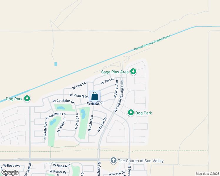 map of restaurants, bars, coffee shops, grocery stores, and more near 26163 West Via Del Sol Drive in Buckeye