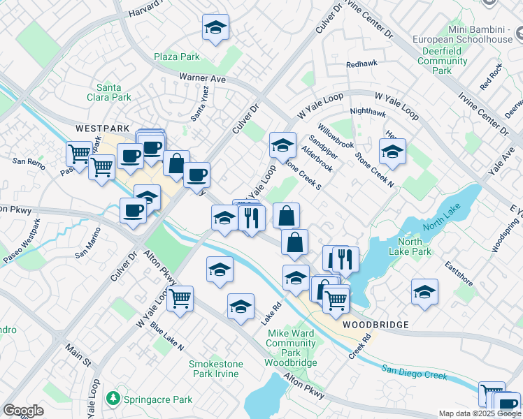 map of restaurants, bars, coffee shops, grocery stores, and more near 8 Sage in Irvine