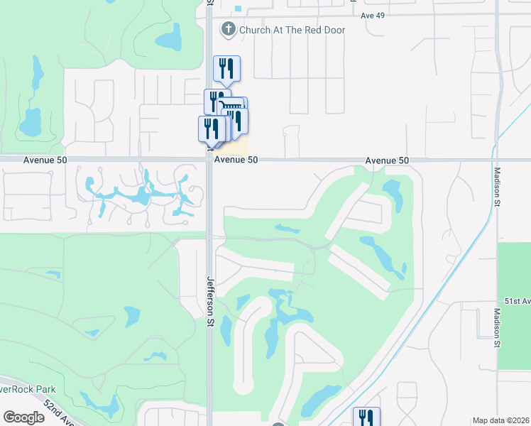 map of restaurants, bars, coffee shops, grocery stores, and more near 80175 Vía Valerosa in La Quinta