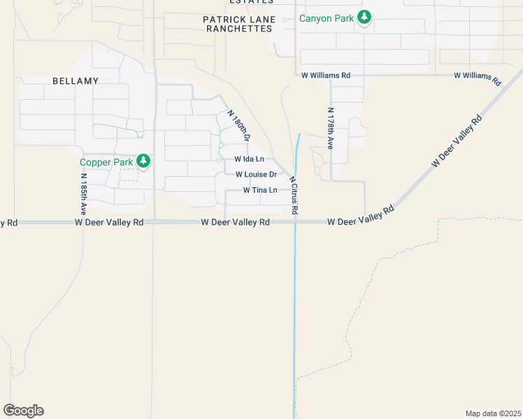 map of restaurants, bars, coffee shops, grocery stores, and more near 17997 West Via Del Sol in Surprise