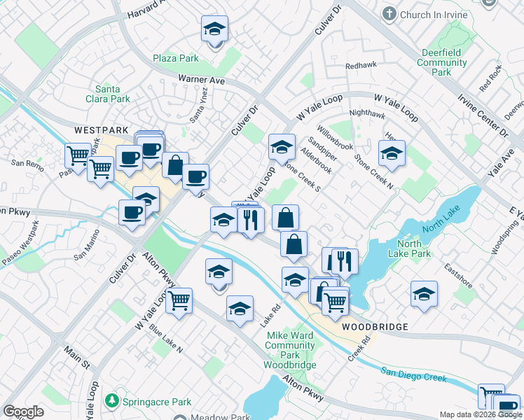 map of restaurants, bars, coffee shops, grocery stores, and more near 13 Sage in Irvine