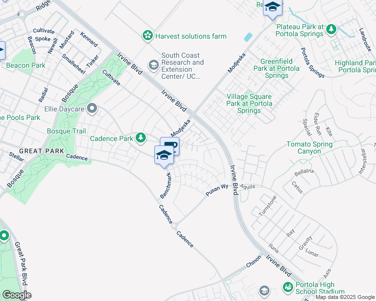 map of restaurants, bars, coffee shops, grocery stores, and more near 610 Cultivate in Irvine