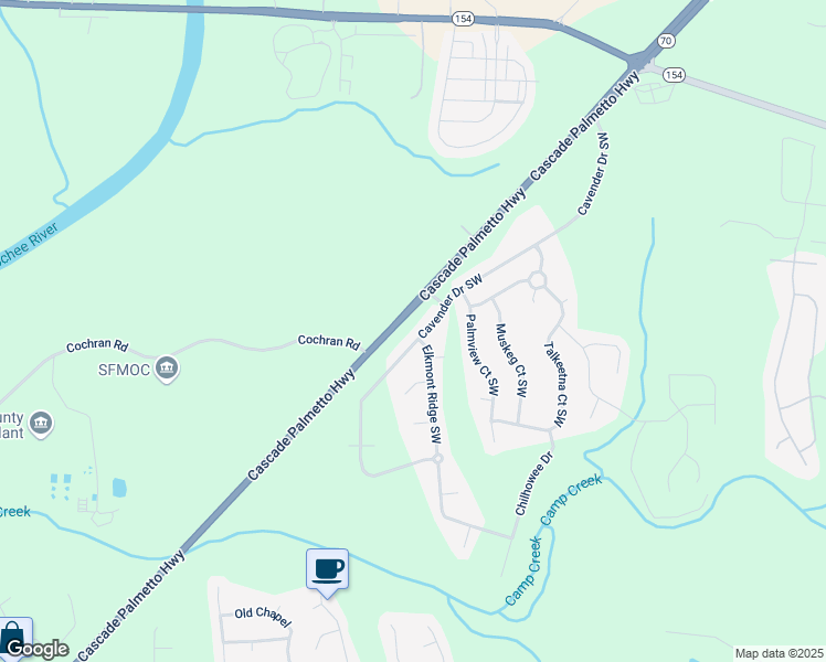 map of restaurants, bars, coffee shops, grocery stores, and more near 7178 Cavender Drive Southwest in Atlanta