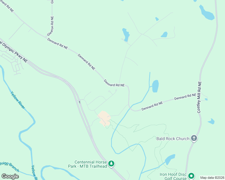 map of restaurants, bars, coffee shops, grocery stores, and more near 3121 Dennard Road Northeast in Conyers