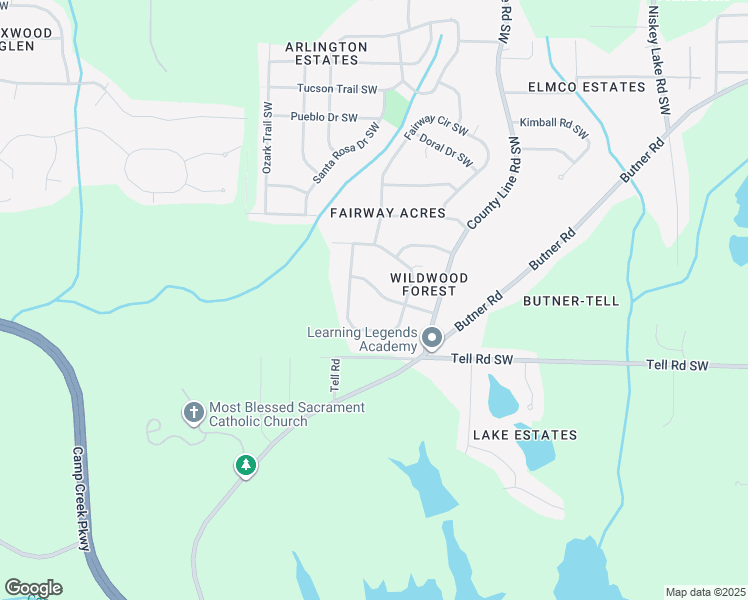 map of restaurants, bars, coffee shops, grocery stores, and more near 4626 Ivywood Drive Southwest in Atlanta