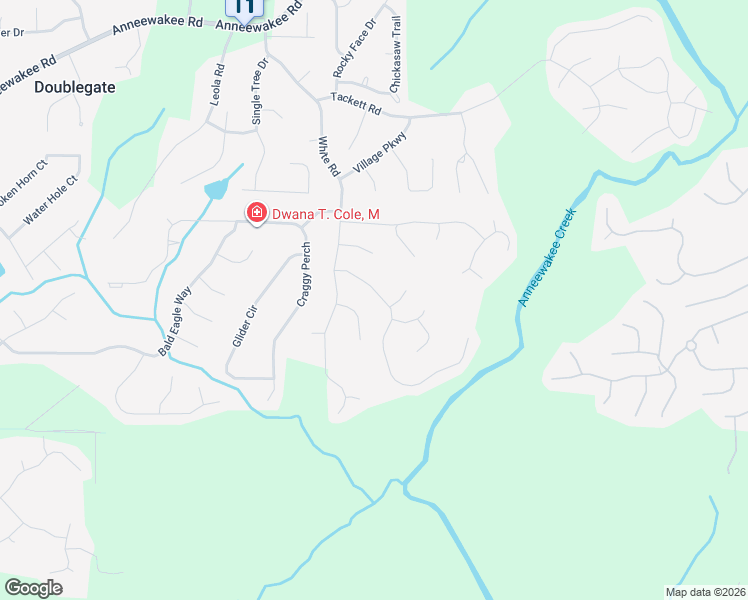 map of restaurants, bars, coffee shops, grocery stores, and more near 3657 Lower Creek Drive in Douglasville