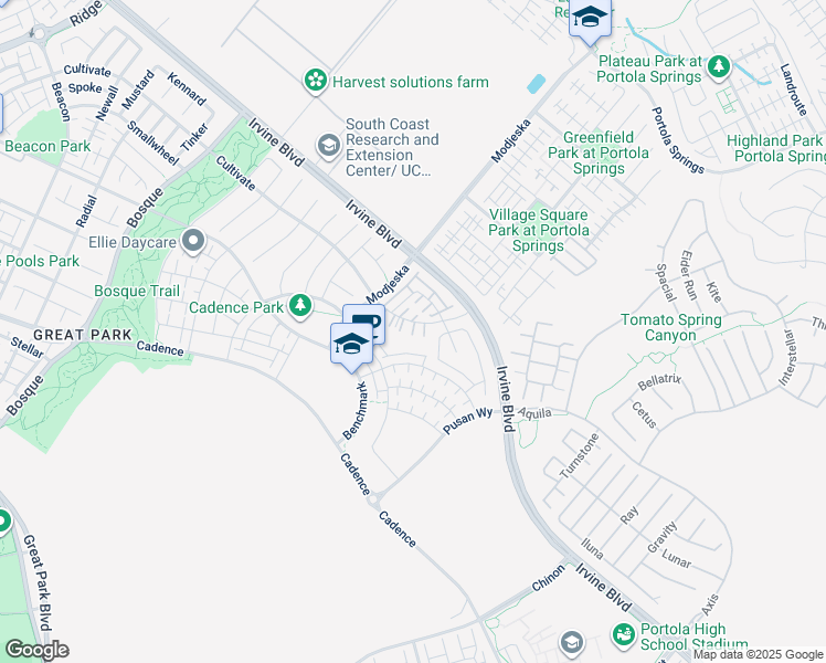 map of restaurants, bars, coffee shops, grocery stores, and more near 610 Cultivate in Irvine