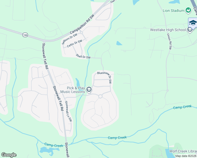 map of restaurants, bars, coffee shops, grocery stores, and more near 760 Stillrock Drive Southwest in Atlanta