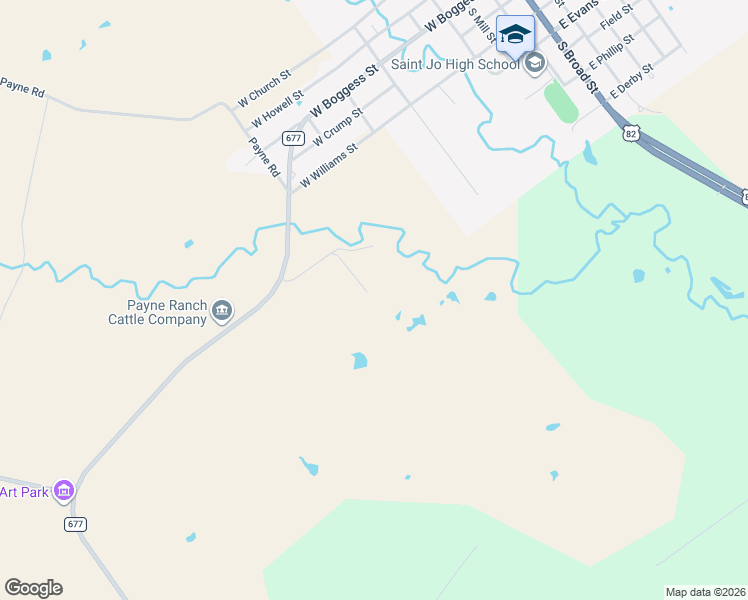 map of restaurants, bars, coffee shops, grocery stores, and more near 387 Dennis Road in Saint Jo