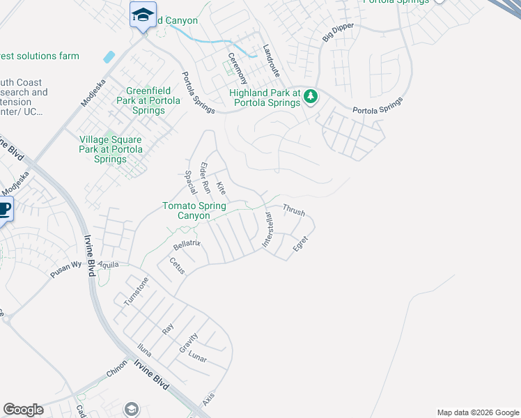 map of restaurants, bars, coffee shops, grocery stores, and more near 55 Harlow in Trabuco Canyon