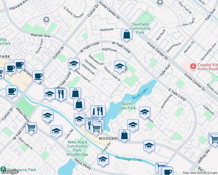 map of restaurants, bars, coffee shops, grocery stores, and more near 12 Mandarin in Irvine