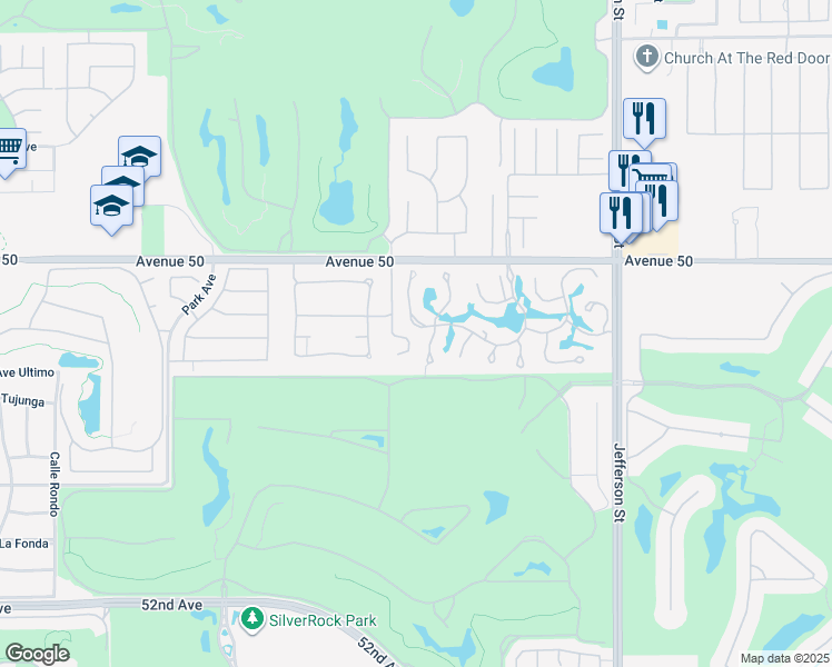 map of restaurants, bars, coffee shops, grocery stores, and more near 79665 Vía Sin Cuidado in La Quinta