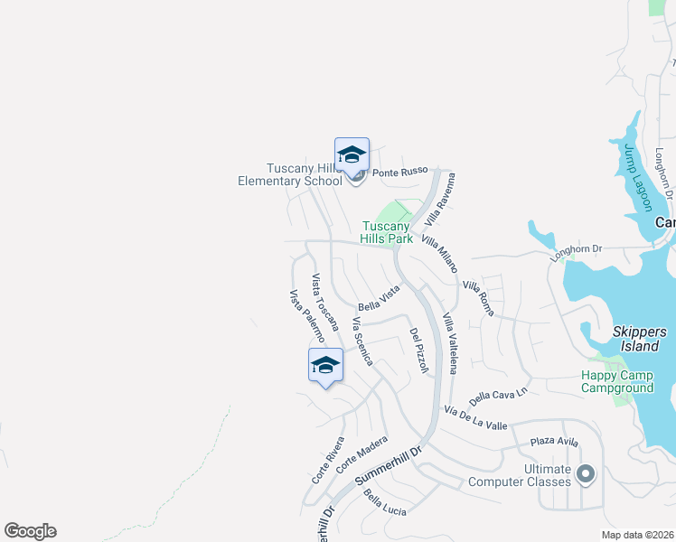 map of restaurants, bars, coffee shops, grocery stores, and more near 20 Del Brienza in Lake Elsinore