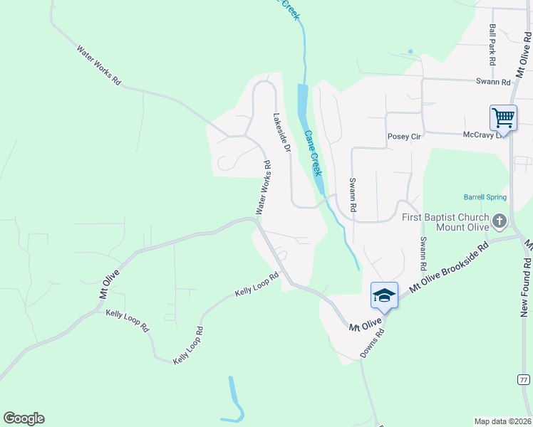 map of restaurants, bars, coffee shops, grocery stores, and more near 1687 Brookside Road in Mount Olive