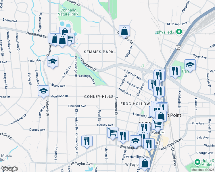 map of restaurants, bars, coffee shops, grocery stores, and more near in Atlanta