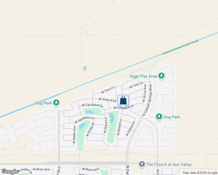 map of restaurants, bars, coffee shops, grocery stores, and more near 21820 North 263rd Court in Buckeye