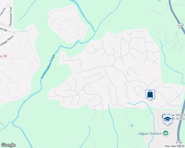 map of restaurants, bars, coffee shops, grocery stores, and more near 3170 Anneewakee Falls Parkway in Douglasville