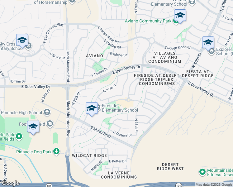 map of restaurants, bars, coffee shops, grocery stores, and more near 21809 North 37th Street in Phoenix