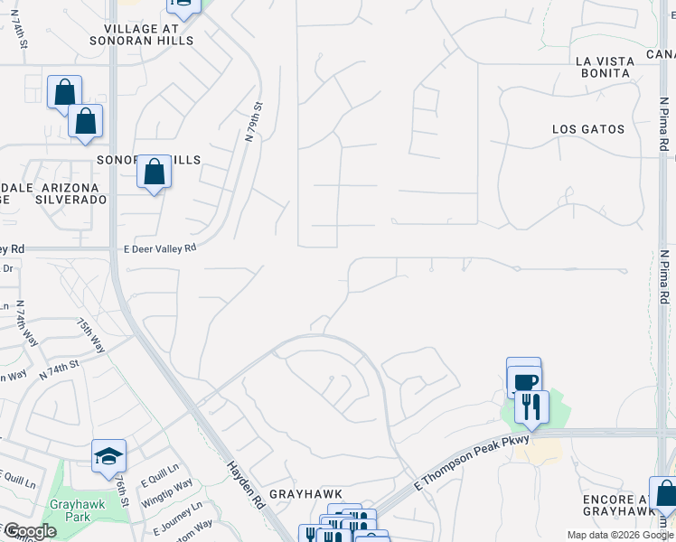 map of restaurants, bars, coffee shops, grocery stores, and more near 21796 North 81st Street in Scottsdale