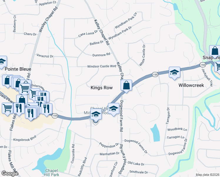 map of restaurants, bars, coffee shops, grocery stores, and more near 4203 Hapsburg Court in Decatur