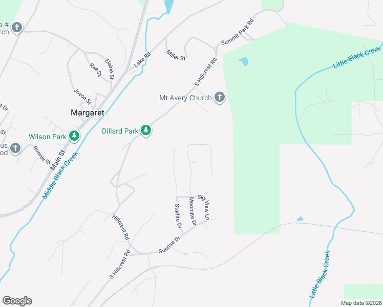 map of restaurants, bars, coffee shops, grocery stores, and more near 920 Moonlite Drive in Odenville