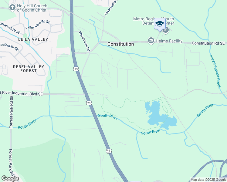 map of restaurants, bars, coffee shops, grocery stores, and more near 3451 Almand Road Southeast in Atlanta