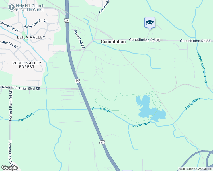 map of restaurants, bars, coffee shops, grocery stores, and more near 3451 Almand Road Southeast in Atlanta