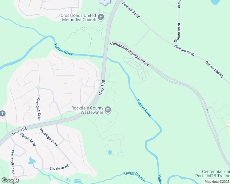 map of restaurants, bars, coffee shops, grocery stores, and more near 1780 Riverchase Circle Northeast in Conyers
