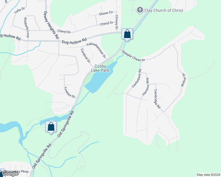 map of restaurants, bars, coffee shops, grocery stores, and more near 6018 Victoria Lane in Pinson
