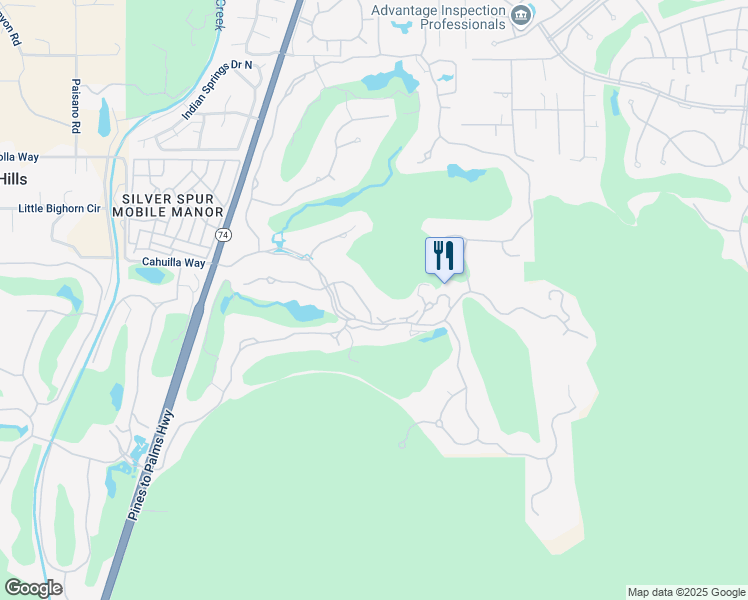 map of restaurants, bars, coffee shops, grocery stores, and more near 416 Vista Creek in Palm Desert