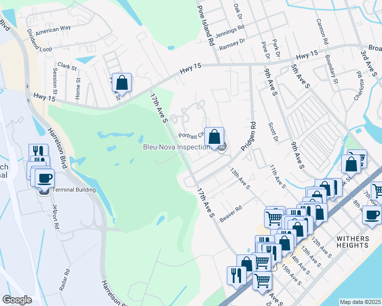 map of restaurants, bars, coffee shops, grocery stores, and more near 823 Mary Anna Court in Myrtle Beach