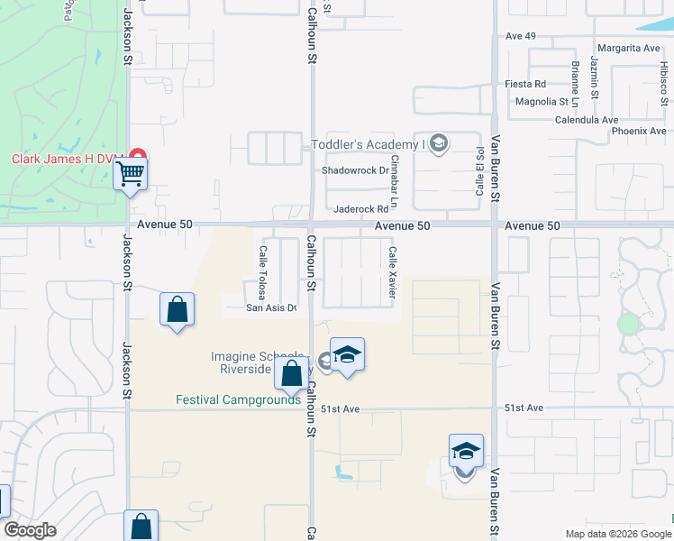 map of restaurants, bars, coffee shops, grocery stores, and more near 50133 Camino Convento in Coachella