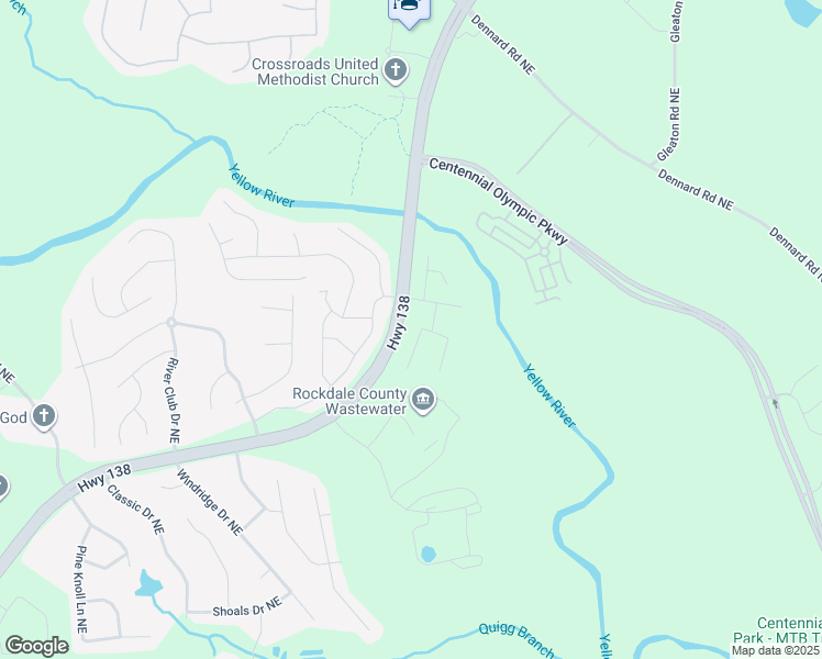 map of restaurants, bars, coffee shops, grocery stores, and more near 1830 Riverchase Circle Northeast in Conyers