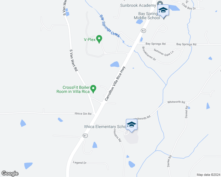 map of restaurants, bars, coffee shops, grocery stores, and more near 1801 Carrollton Villa Rica Highway in Villa Rica