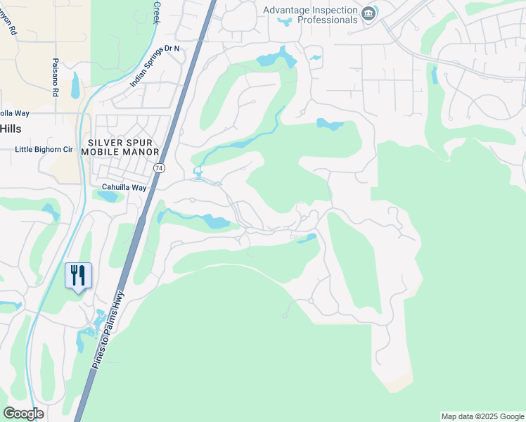 map of restaurants, bars, coffee shops, grocery stores, and more near 416 Vista Creek in Palm Desert