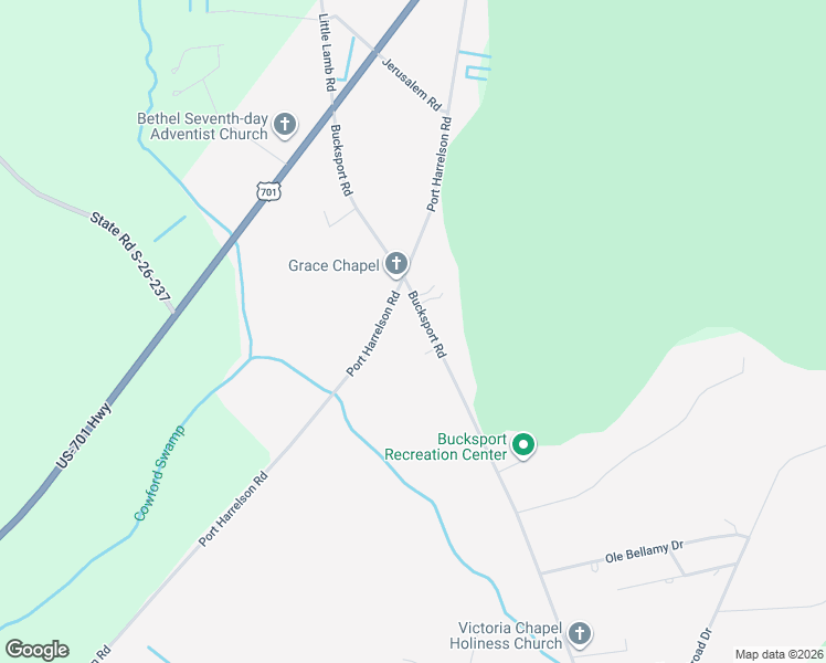 map of restaurants, bars, coffee shops, grocery stores, and more near 1525 Bucksport Road in Conway