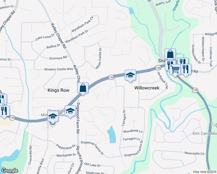 map of restaurants, bars, coffee shops, grocery stores, and more near 3328 Tarragon Drive in Decatur