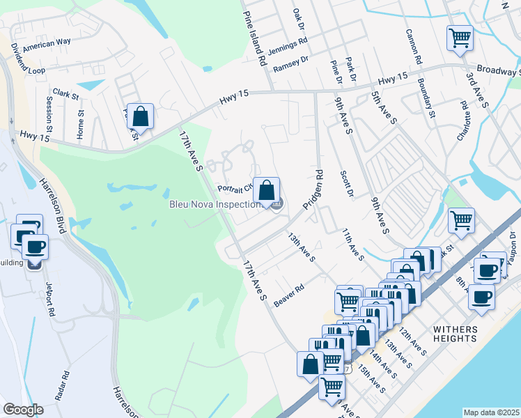 map of restaurants, bars, coffee shops, grocery stores, and more near 1330 Tranquility Lane in Myrtle Beach