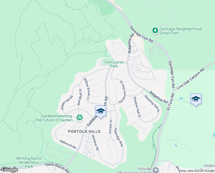 map of restaurants, bars, coffee shops, grocery stores, and more near 19155 Echo Pass Road in Trabuco Canyon