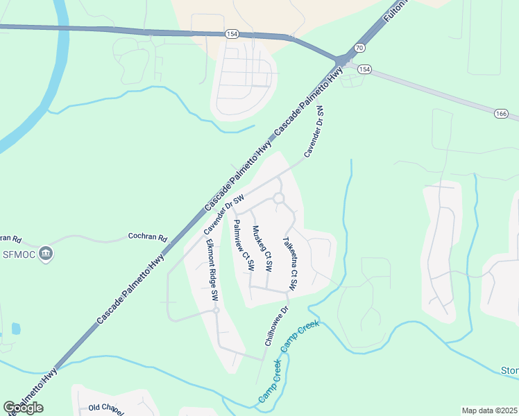 map of restaurants, bars, coffee shops, grocery stores, and more near 7110 Smithers Way Southwest in Atlanta