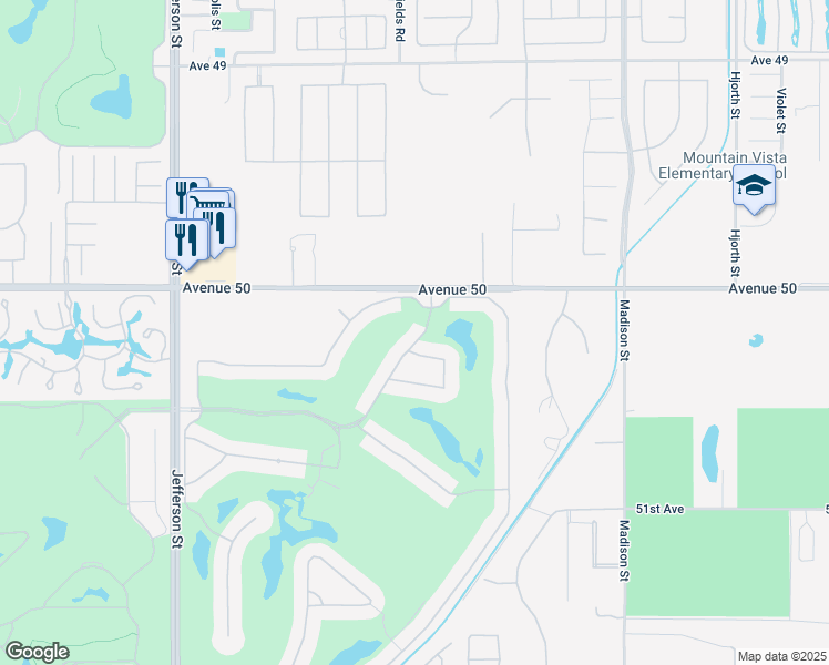 map of restaurants, bars, coffee shops, grocery stores, and more near 50305 Verano Drive in La Quinta