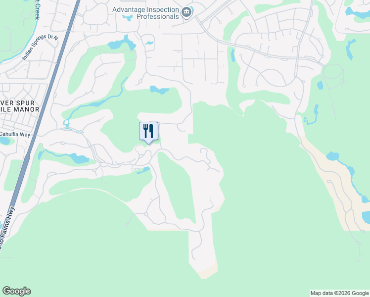 map of restaurants, bars, coffee shops, grocery stores, and more near 702 Summit Cove in Palm Desert