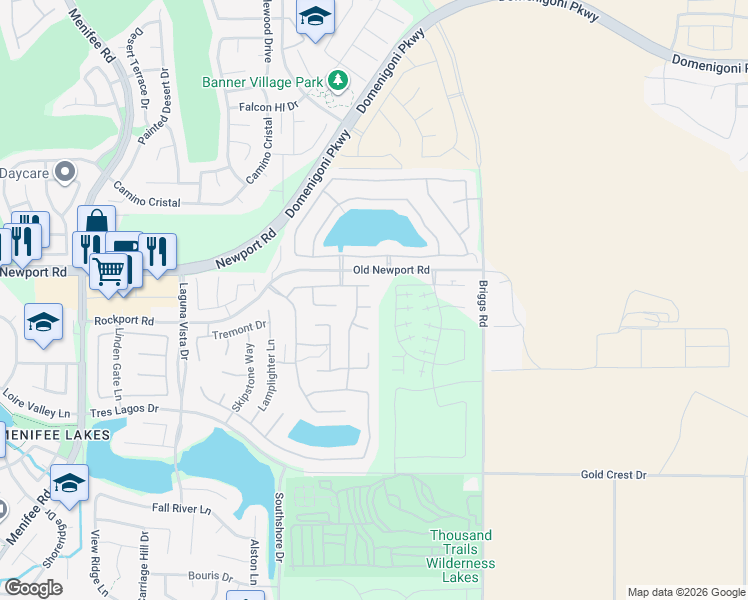 map of restaurants, bars, coffee shops, grocery stores, and more near 29714 Elmswood Circle in Menifee