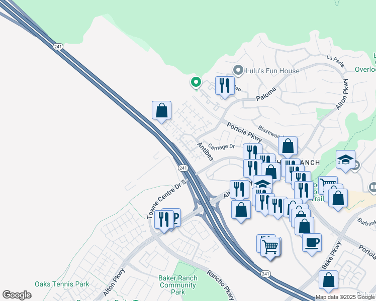 map of restaurants, bars, coffee shops, grocery stores, and more near 63 Rue Monet in Lake Forest