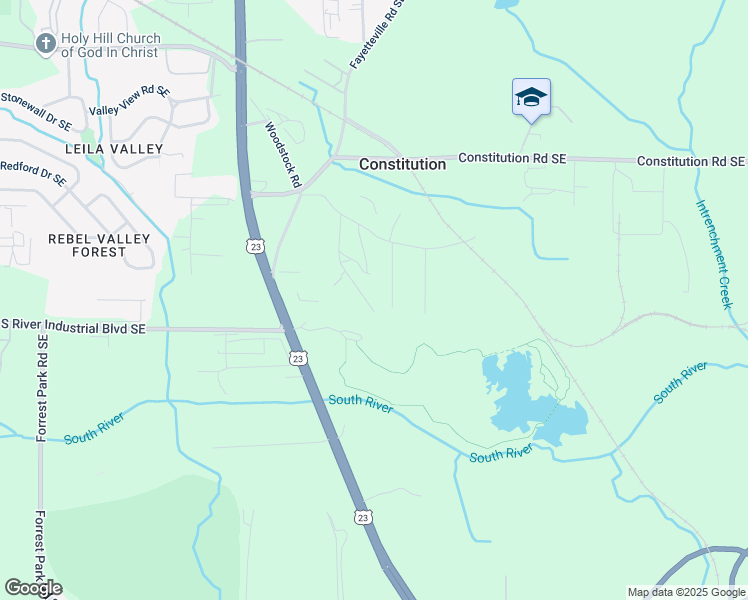map of restaurants, bars, coffee shops, grocery stores, and more near 3436 Almand Road Southeast in Atlanta